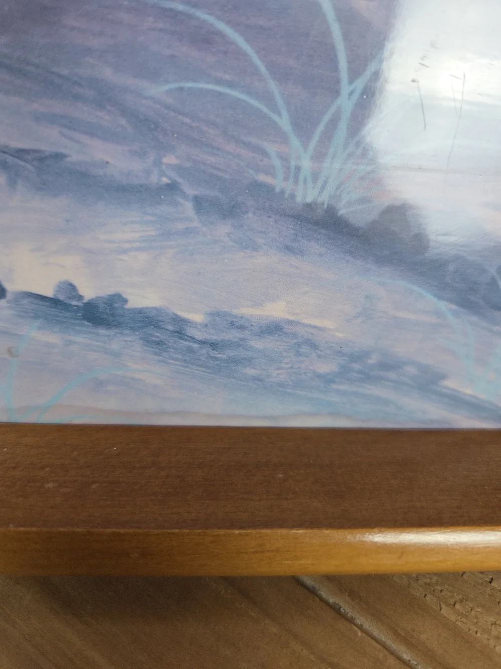 Wooden Serving Tray with Duck Illustration - Purple